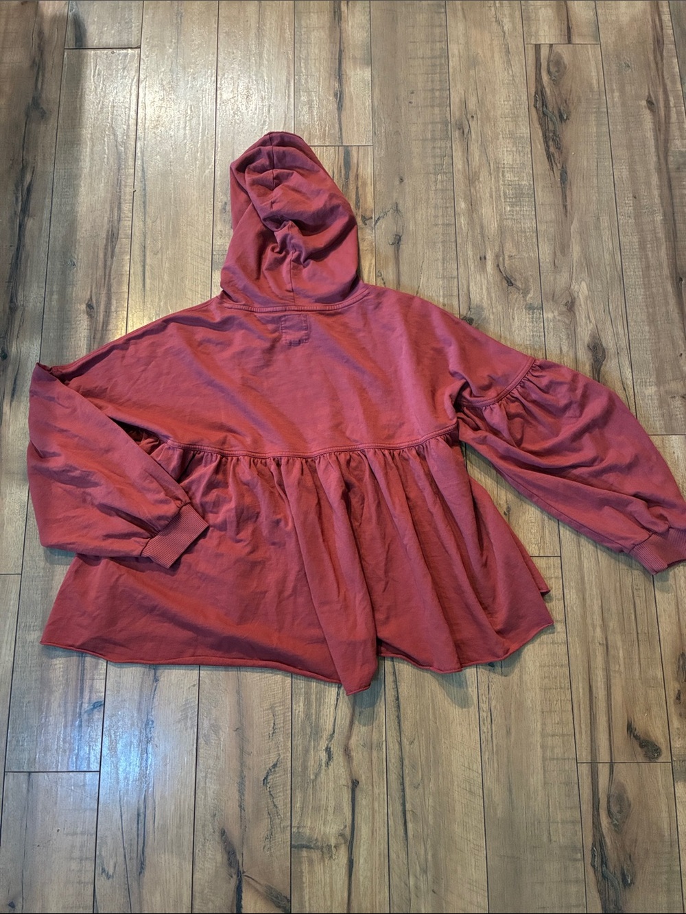 aerie Ruffled Drawstring Hoodie Oversized - Picture 3 of 3